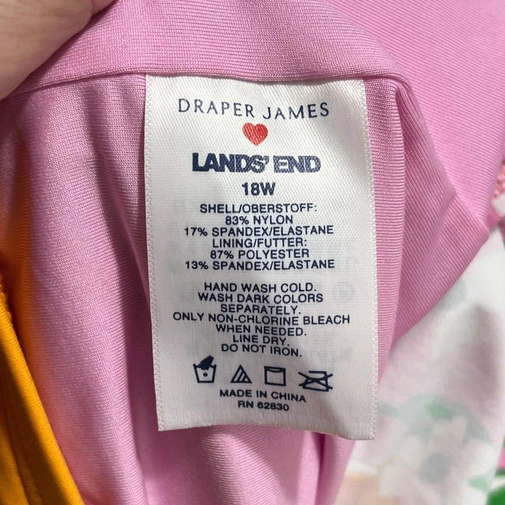 Lands End Swim Skirts Floral Orange Print Bottoms‎ 18W Womens